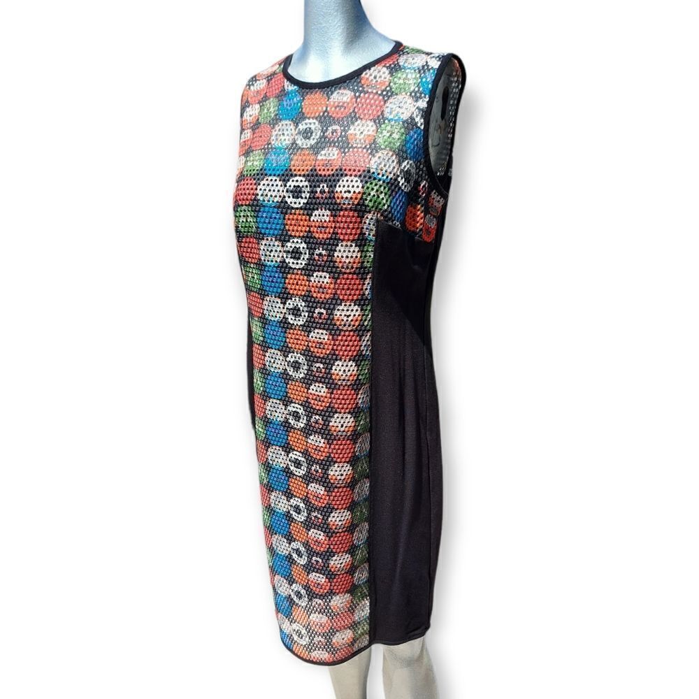 Akris Punto Mid Length Dress – Black/Multicolor Circle Print
